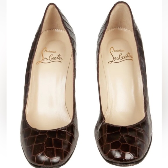 Christian Louboutin vintage Bianca Crocodile Heels 37 1/2 - Picture 2 of 9